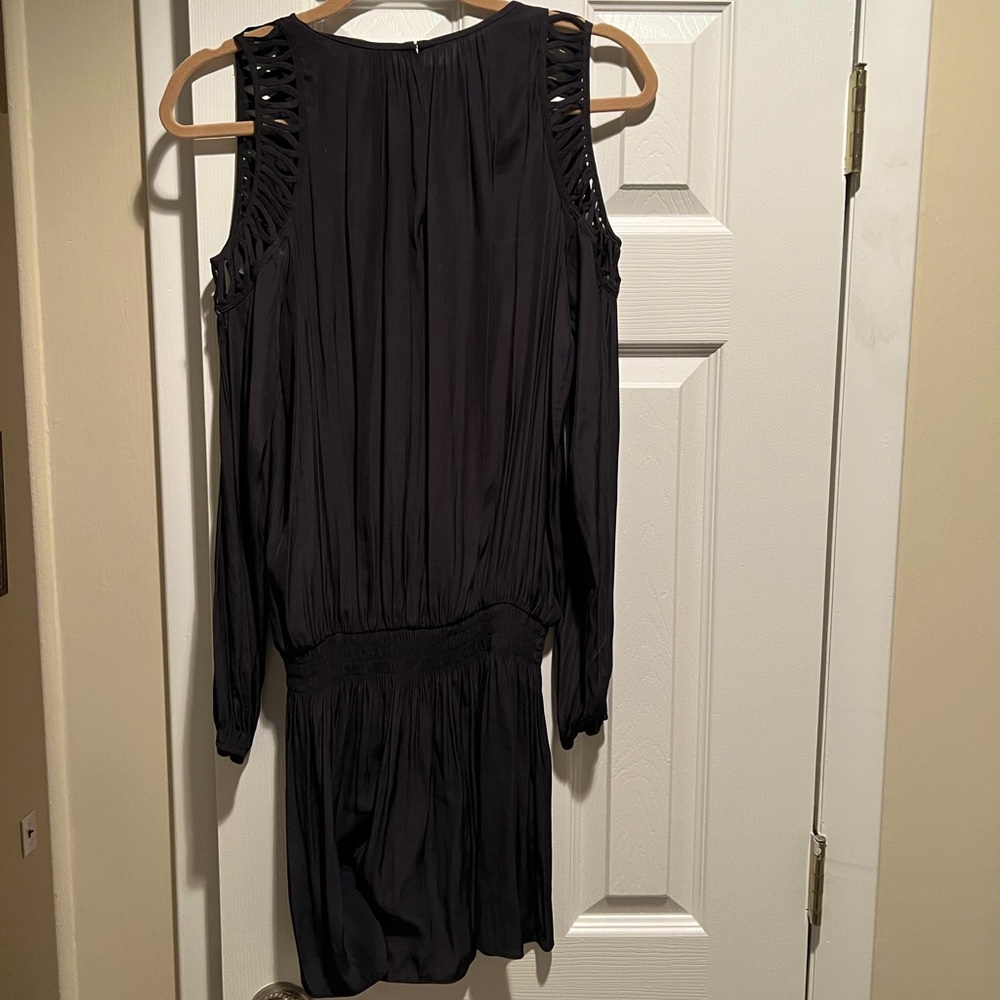 Ramy brook black cold shoulder dress size medium